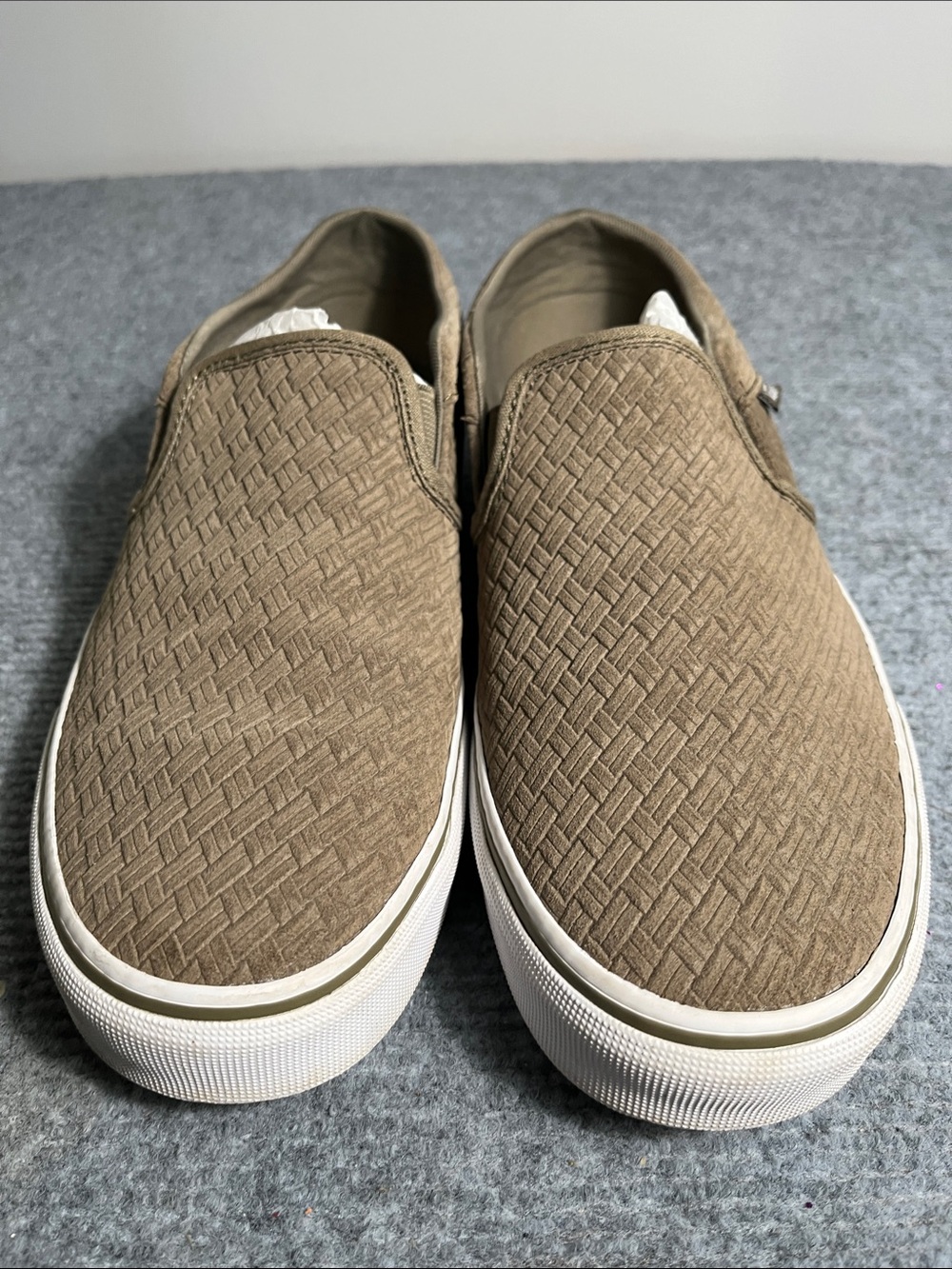 Vans Men's Slip-On Loafers in Brown with White Sole